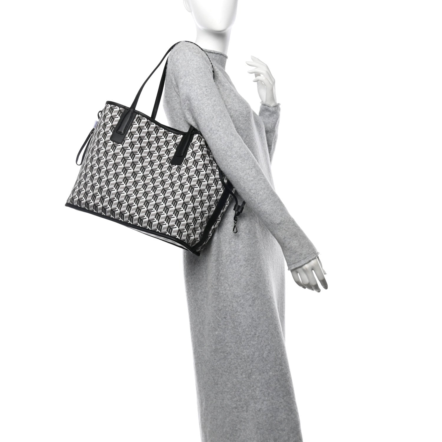 MCM Visetos Medium Liz Reversible Shopper Tote Black 2 of 18