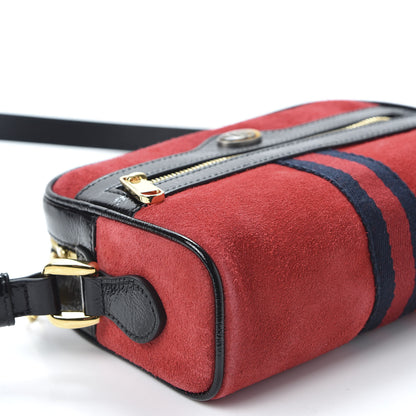 Gucci Suede Patent Web Mini Ophidia Shoulder Bag Red 5 of 9