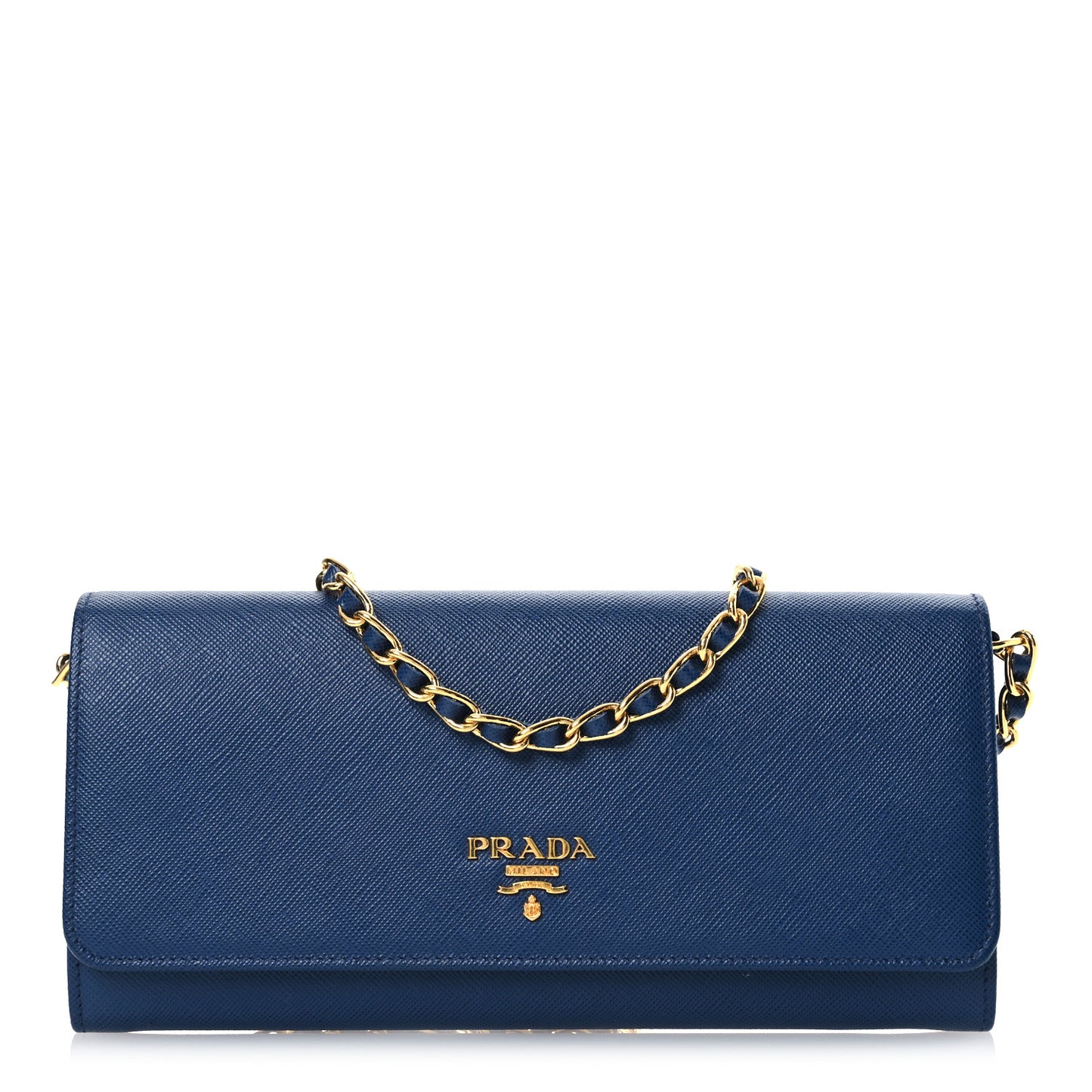 Saffiano Metal Oro Chain Wallet Bleuette