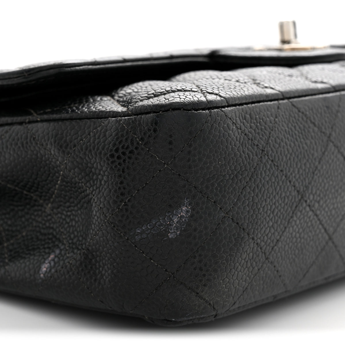 Caviar Quilted Medium Double Flap Black