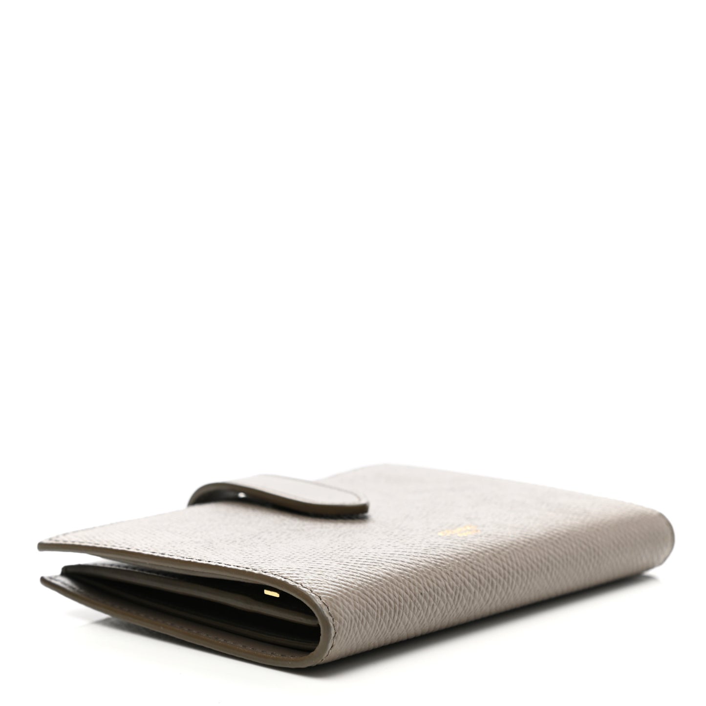 Grained Calfskin Medium Multifunction Strap Wallet Pebble