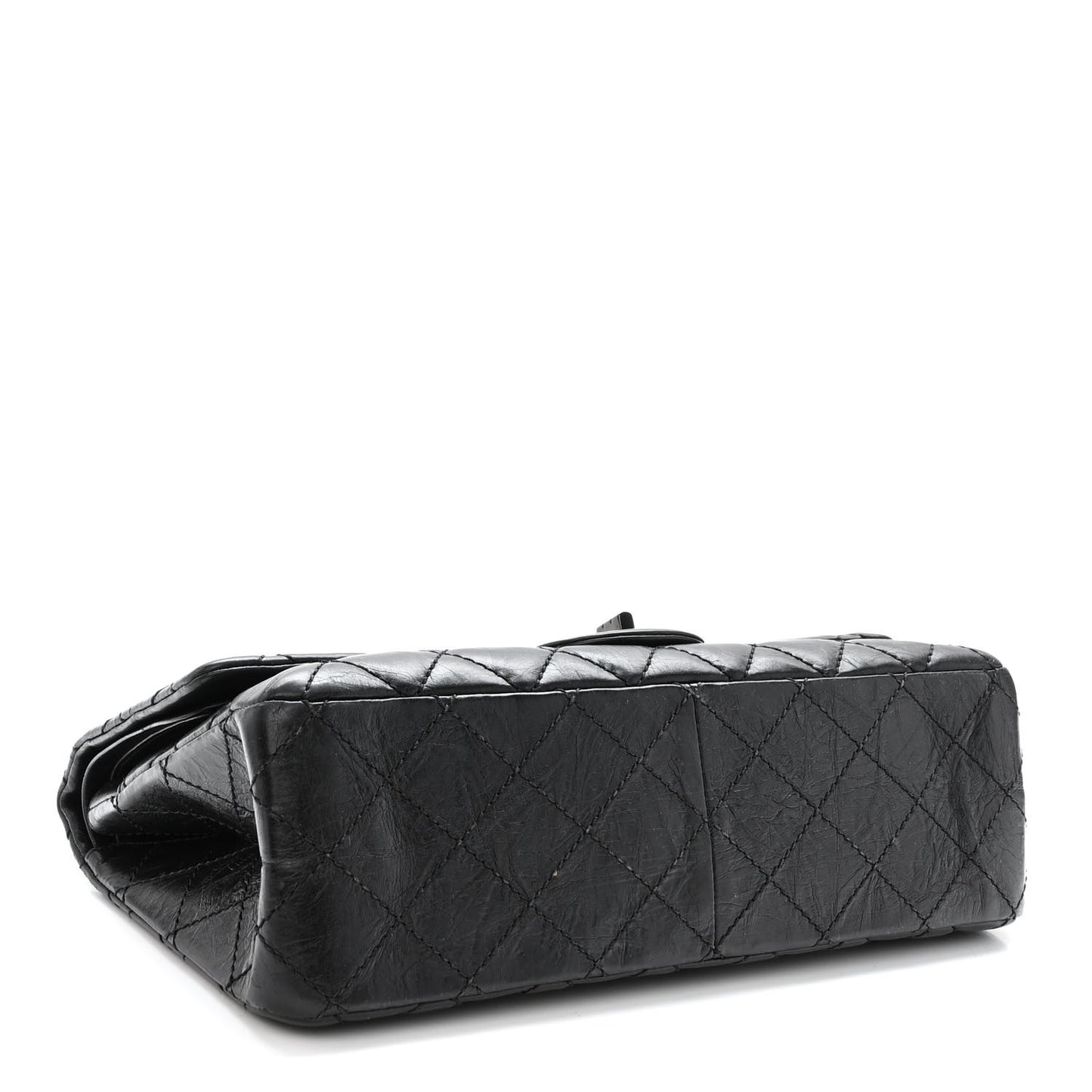 Aged Calfskin Quilted 2.55 Reissue 227 Flap So Black