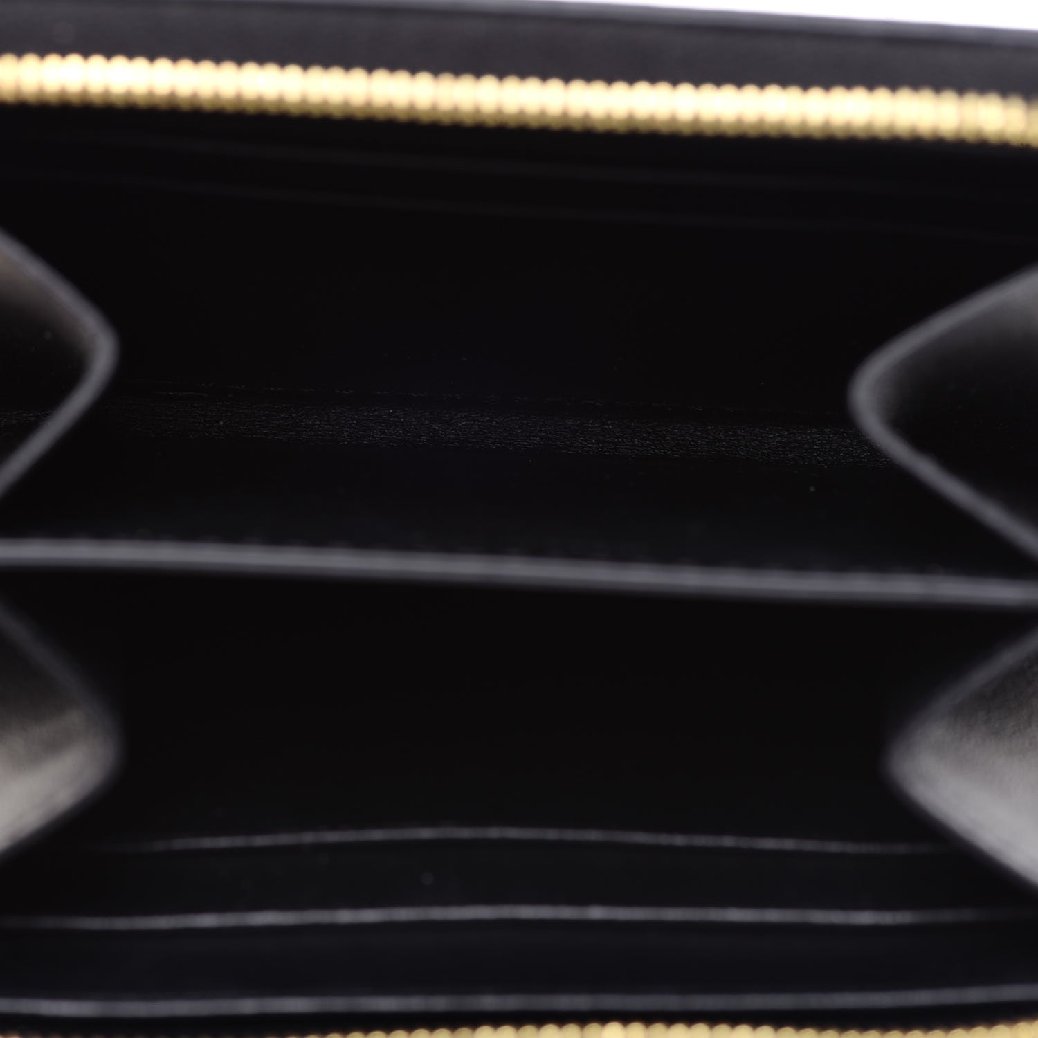 Celine Grained Calfskin Compact Zipped Wallet Black 5 of 7