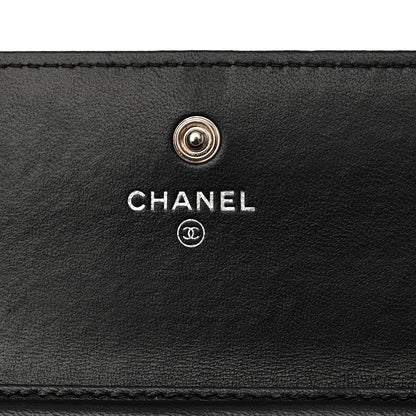 Chanel Lambskin Airlines Wallet On Chain WOC Blue Black Red 8 of 13