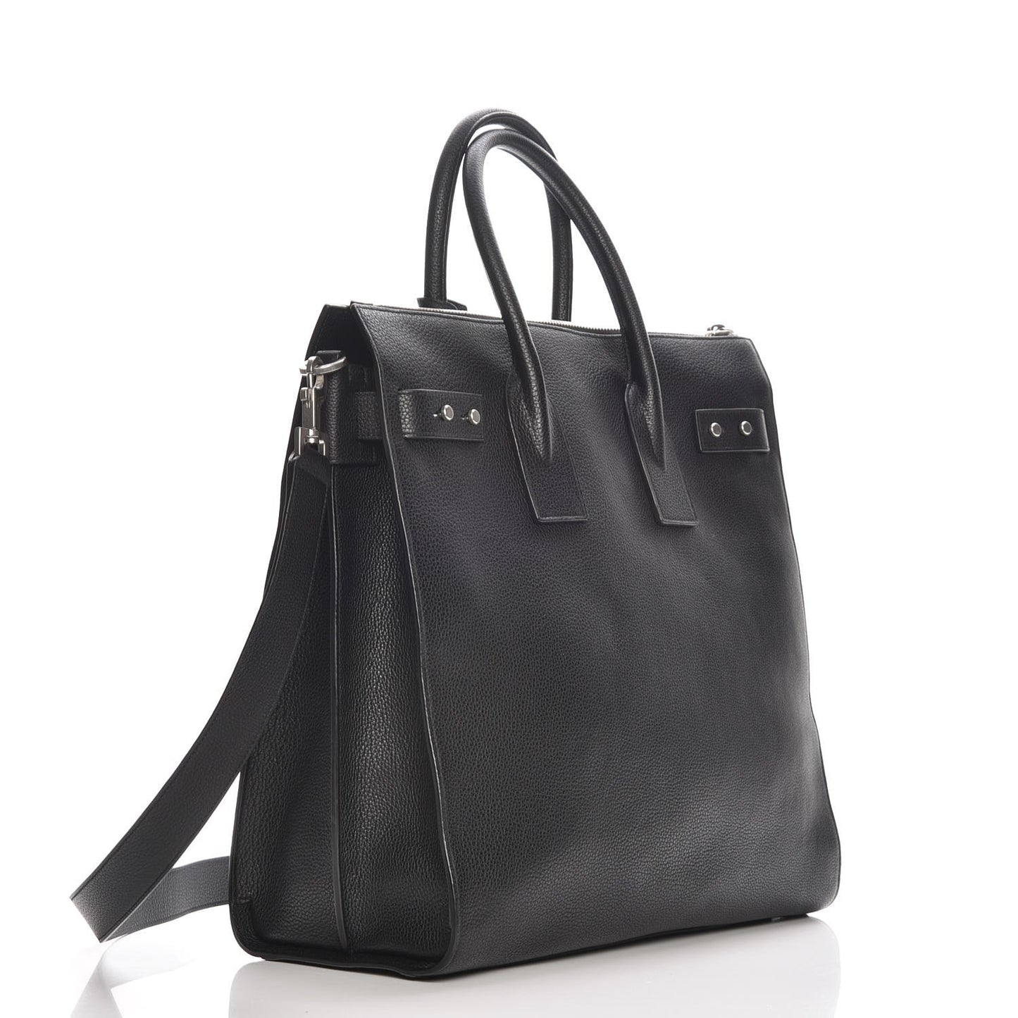 Grained Calfskin Sac De Jour Souple North South Tote Black