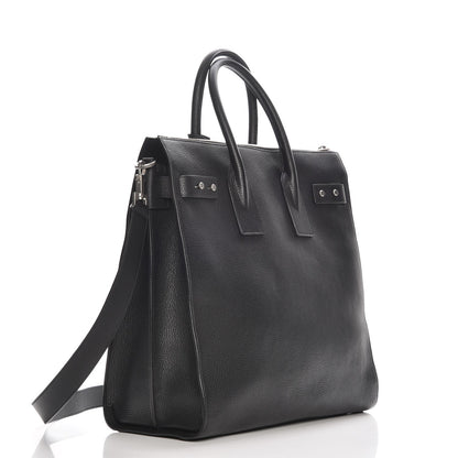 Saint Laurent Grained Calfskin Sac De Jour Souple North South Tote Black 4 of 8