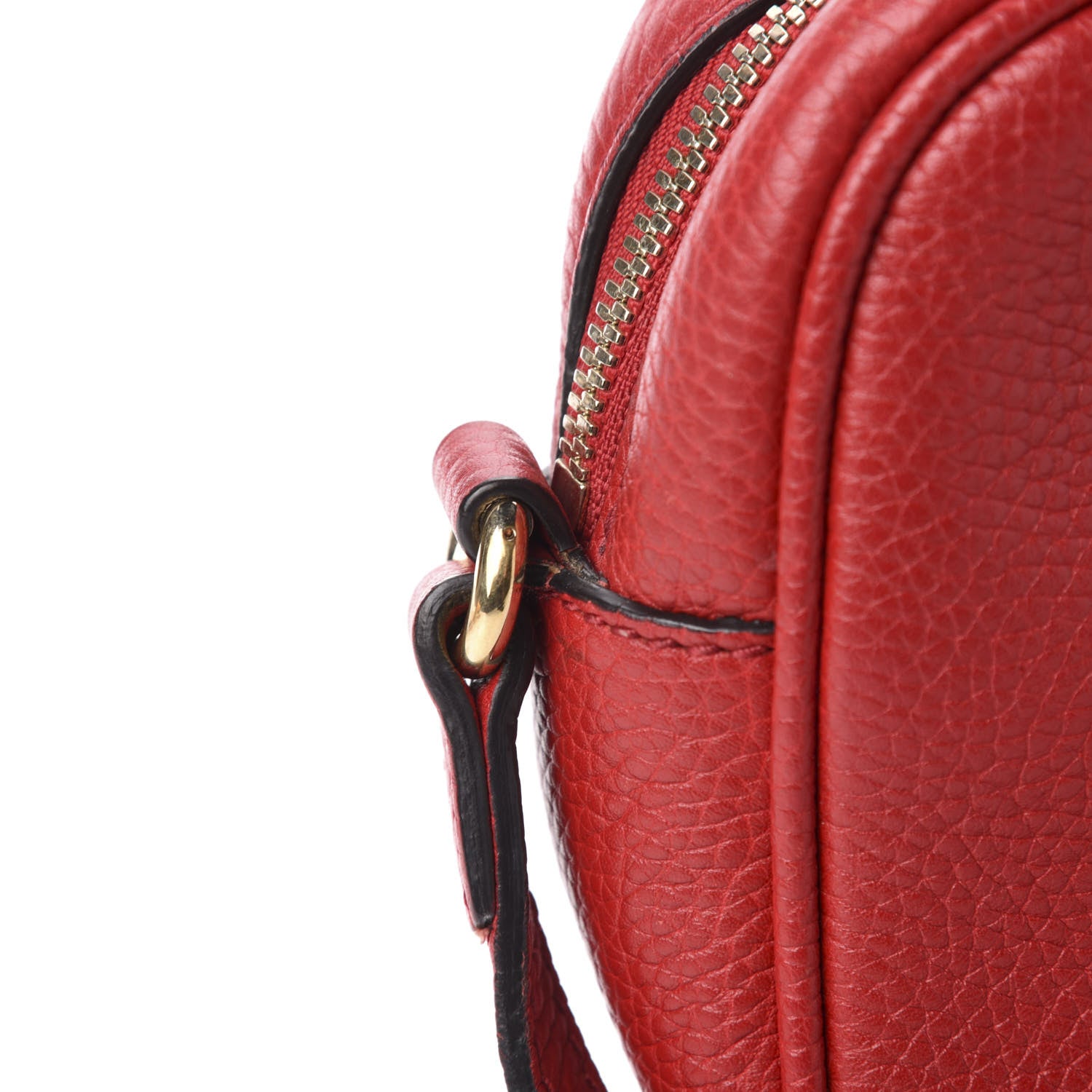 Gucci Pebbled Calfskin Small Soho Disco Bag Tabasco Red 19 of 21