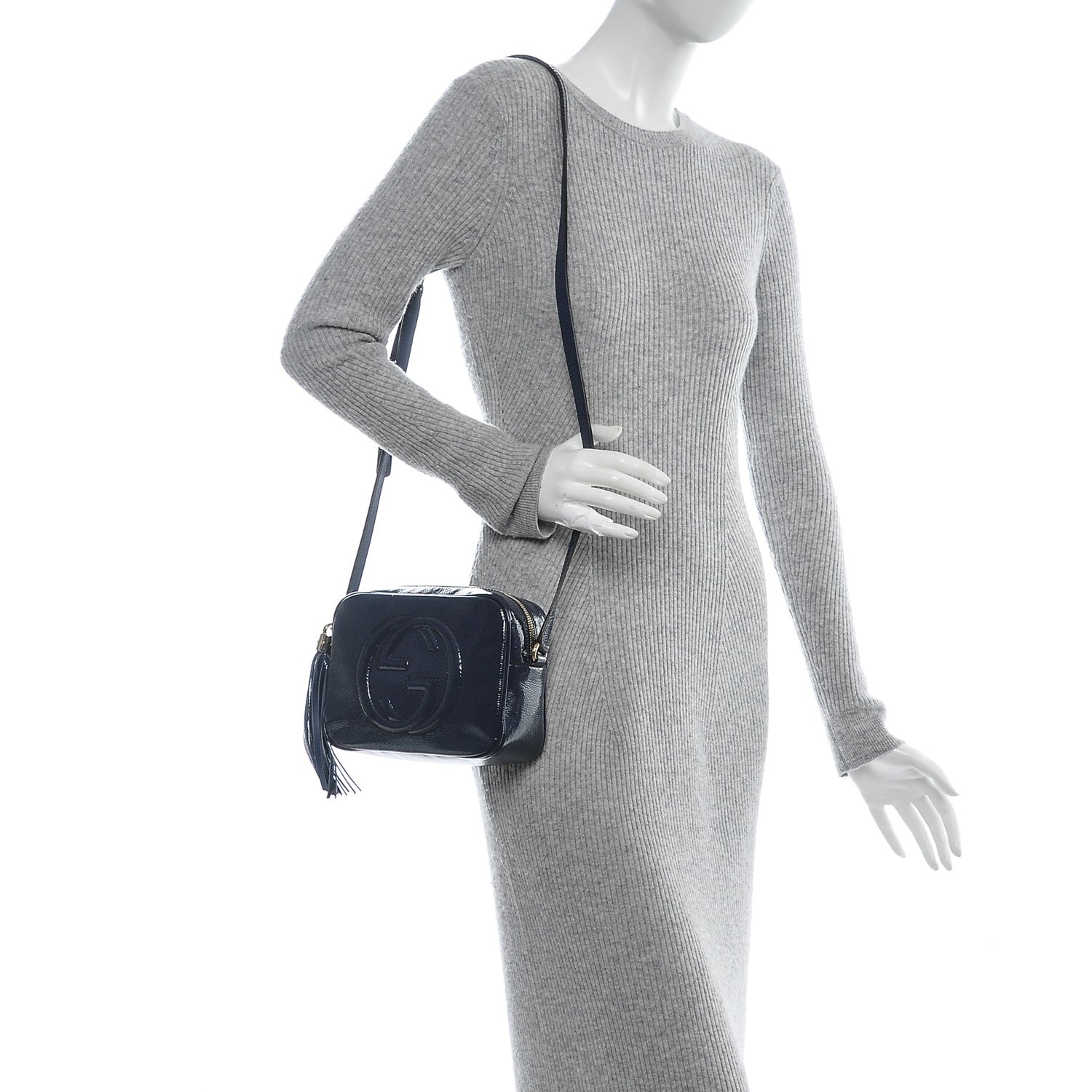 Gucci Vernice Naplack Small Soho Disco Bag Uniform Blue 2 of 7