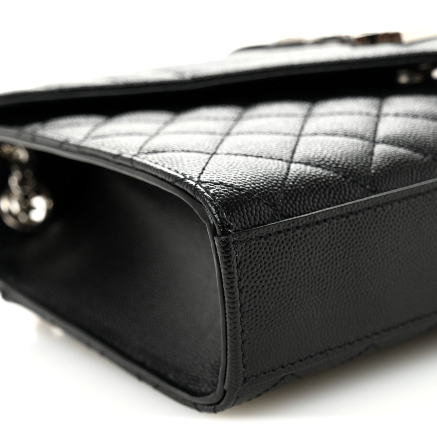 Saint Laurent Grain De Poudre Textured Mixed Matelasse Triquilt Medium Monogram Satchel Black 8 of 9