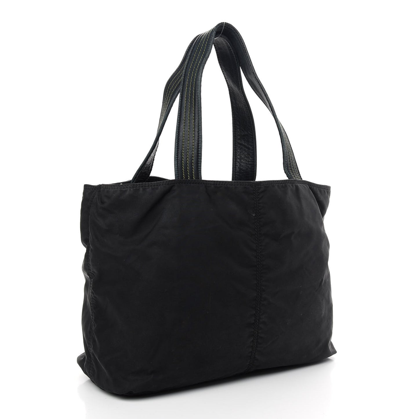 Nylon Calfskin Vela Tote Black
