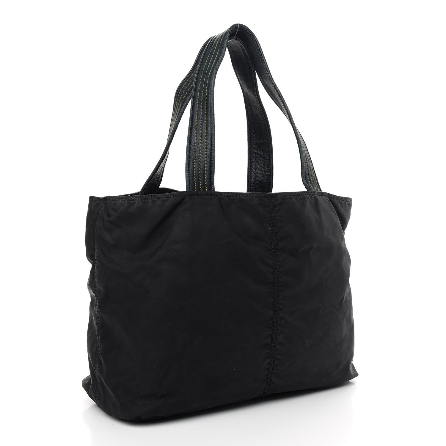 Prada Nylon Calfskin Vela Tote Black 2 of 12
