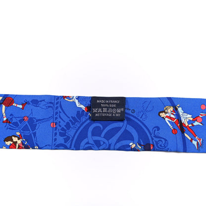 Hermes Silk Ex-Libris Les Parisiennes Twilly Bleu Royal Rouge Ciel 2 of 4