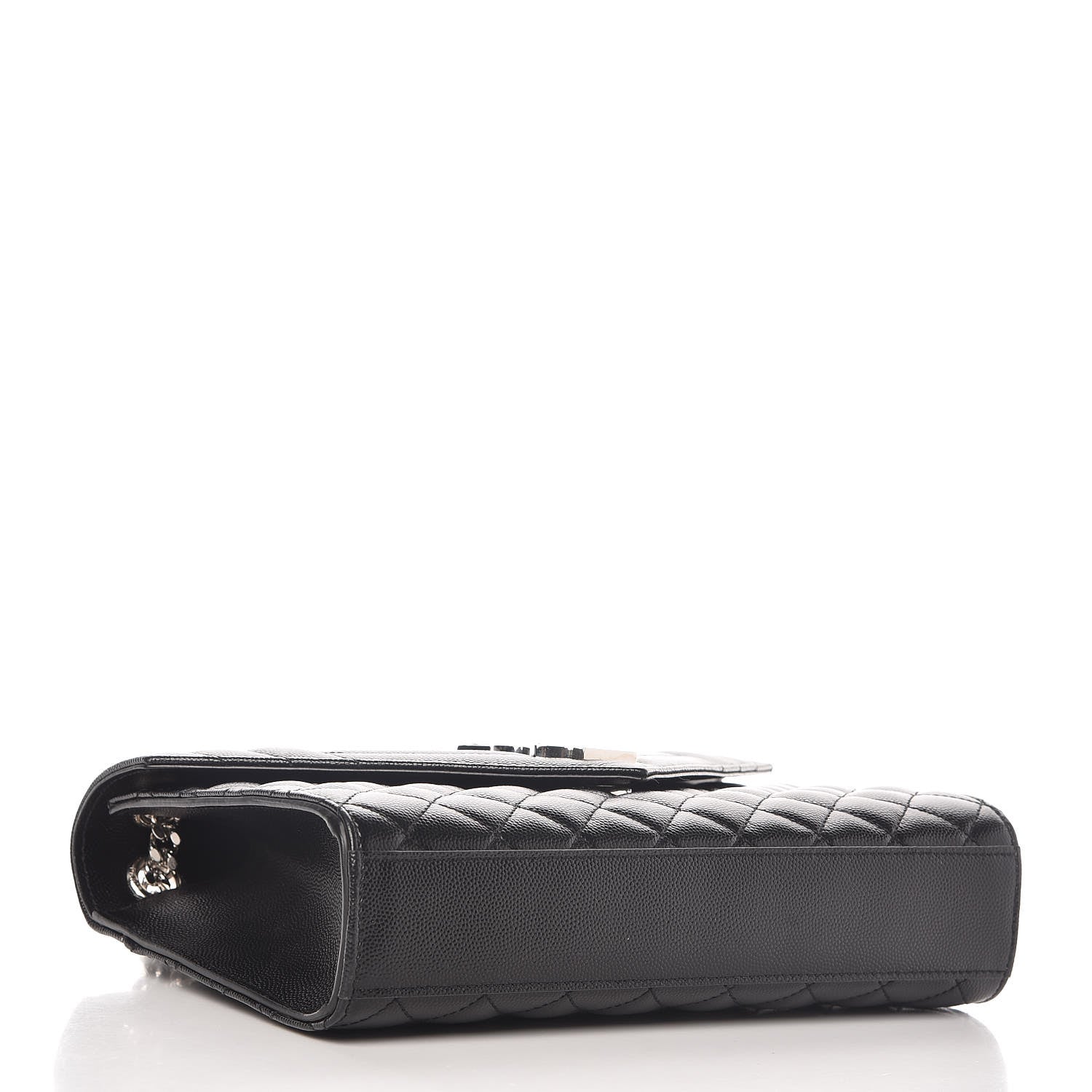 Saint Laurent Grain De Poudre Textured Mixed Matelasse Triquilt Medium Monogram Satchel Black 4 of 10