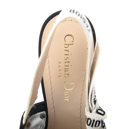 Christian Dior Mesh Ribbon Velvet Mini Velvet Dot J'Adior 100mm Slingback Pumps 35.5 6 of 10