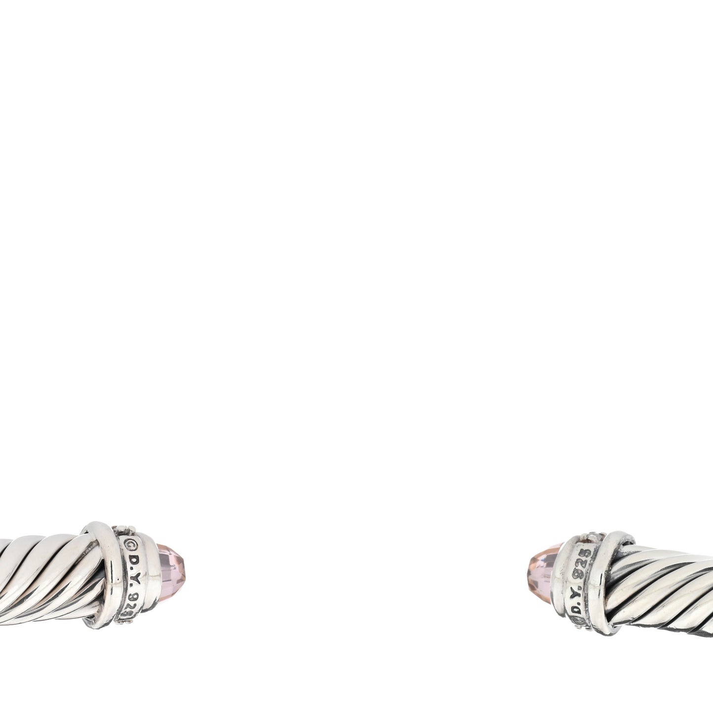 Sterling Silver Diamond Morganite 5mm Cable Classics Bracelet