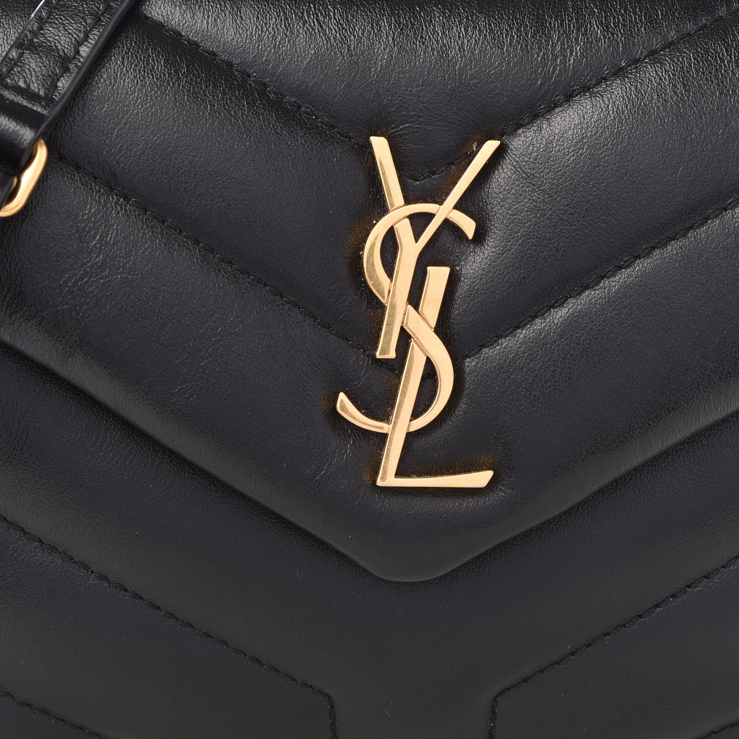 Saint Laurent Calfskin Y Quilted Monogram Toy Loulou Crossbody Bag Black 8 of 12