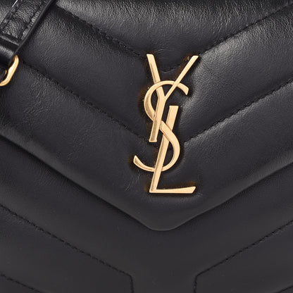 Saint Laurent Calfskin Y Quilted Monogram Toy Loulou Crossbody Bag Black 8 of 12