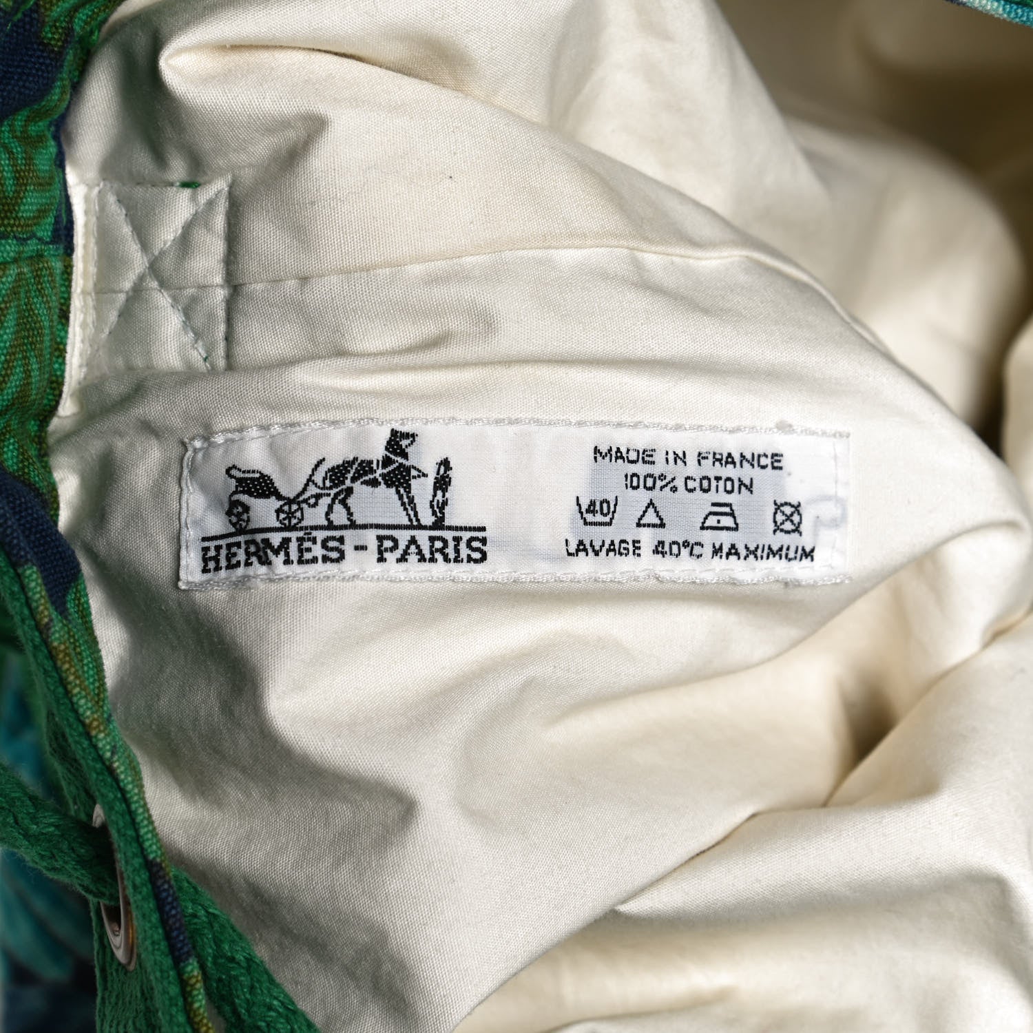 Hermes Cotton Canvas Drawstring Bucket Tote 5 of 10