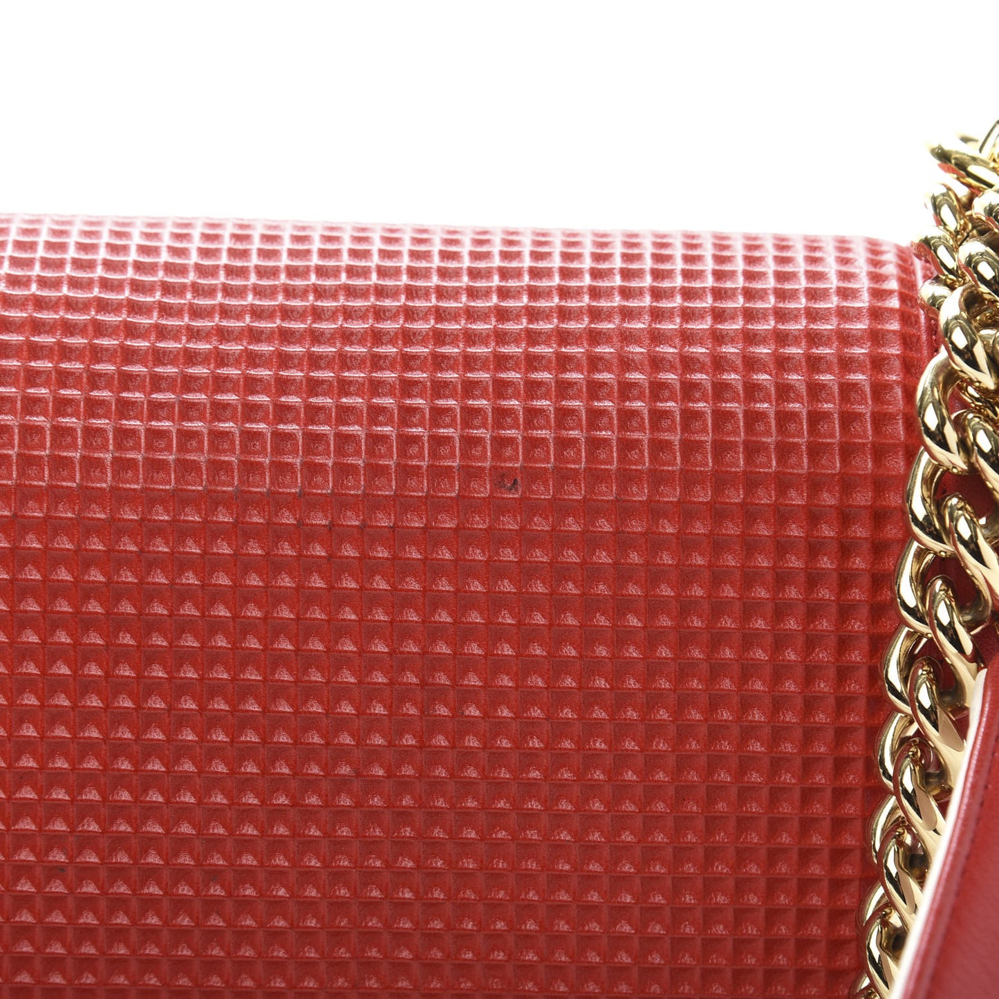 Lambskin Embossed New Medium Boy Cube Flap Red
