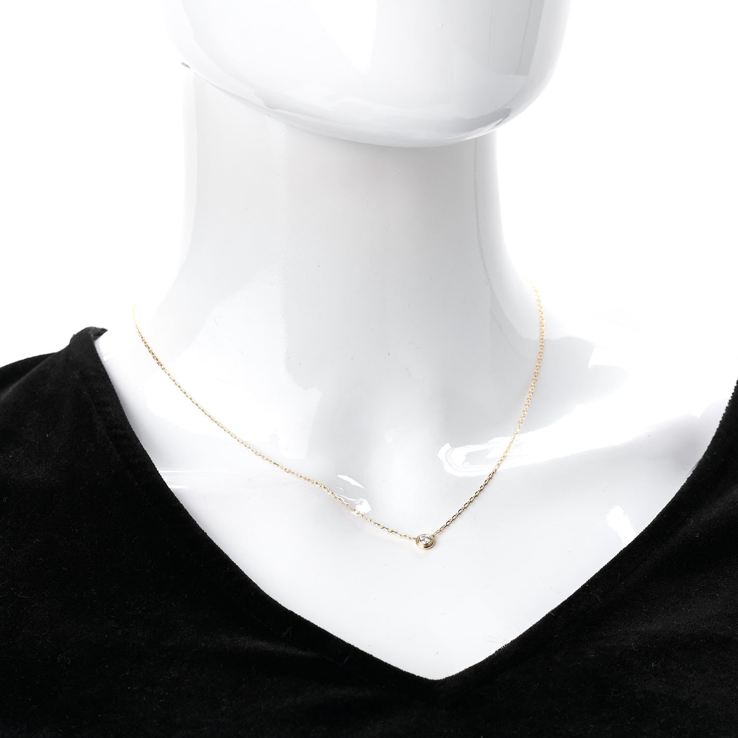 Cartier 18K Yellow Gold Diamond LM D'Amour Pendant Necklace 2 of 6