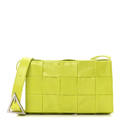 Bottega Veneta Paper Calfskin Maxi Intreccio Cassette Crossbody Bag Kiwi 1 of 9