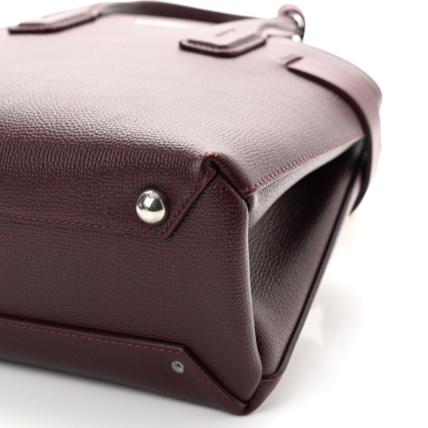 Derby Calfskin House Check Small Banner Tote Mahogany Red