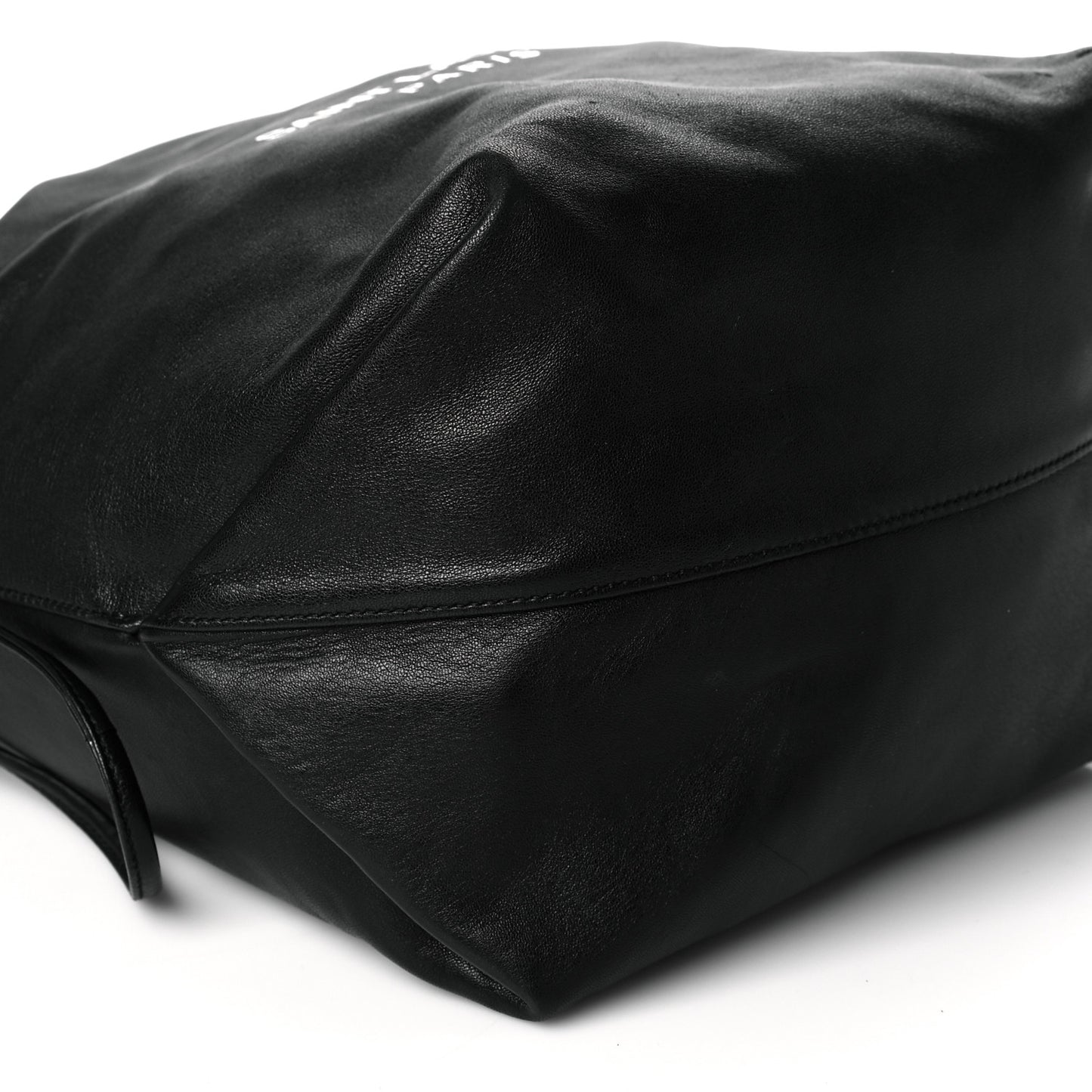 Lambskin Teddy Drawstring Bag Black