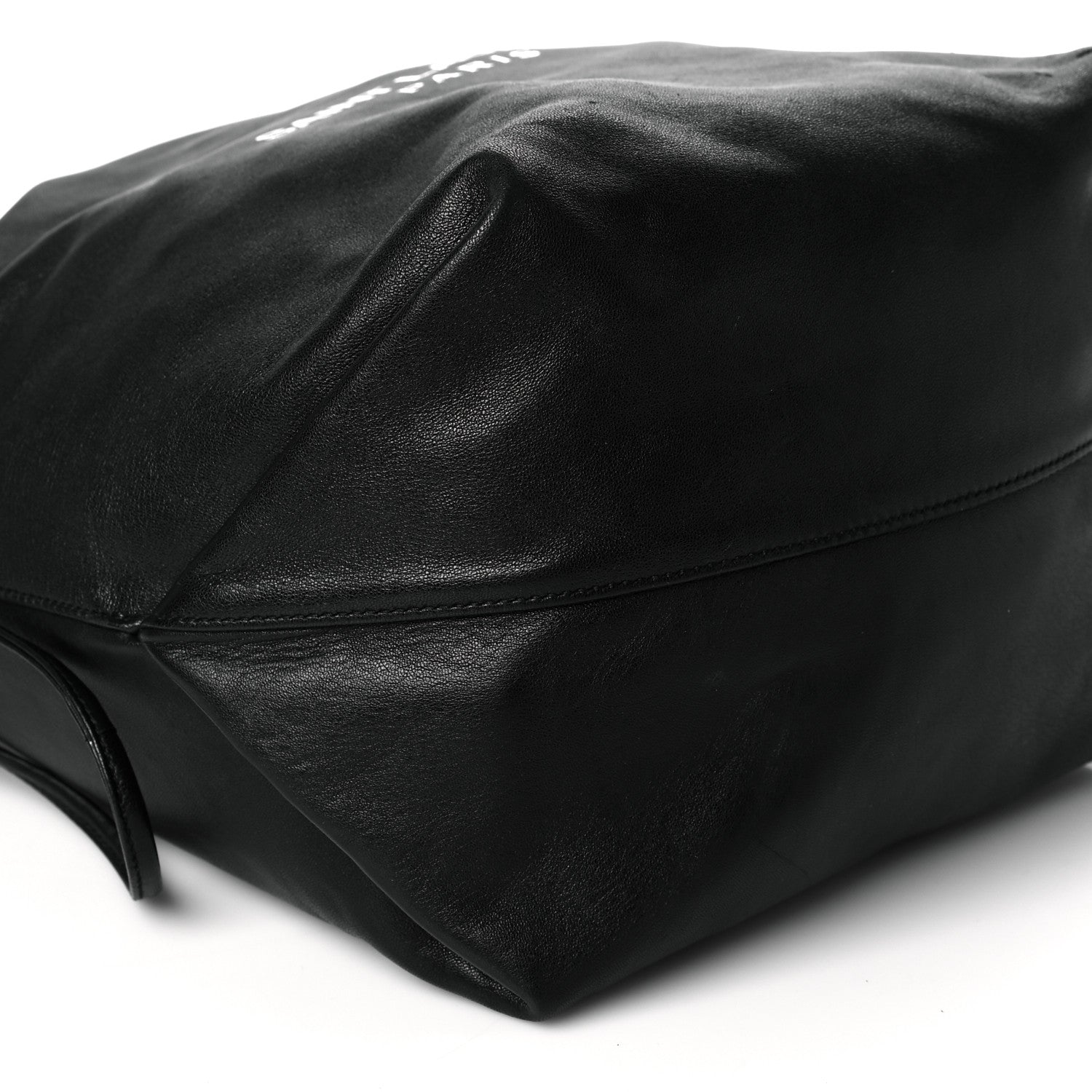 Saint Laurent Lambskin Teddy Drawstring Bag Black 10 of 11