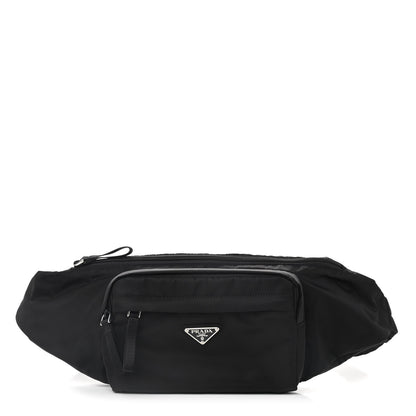 Prada Tessuto Nylon Double Pocket Belt Bag Black 1 of 9
