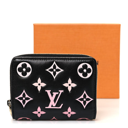 Louis Vuitton Lambskin Embossed Monogram LV Ski Lou Coussin Wallet Black Pink 8 of 8