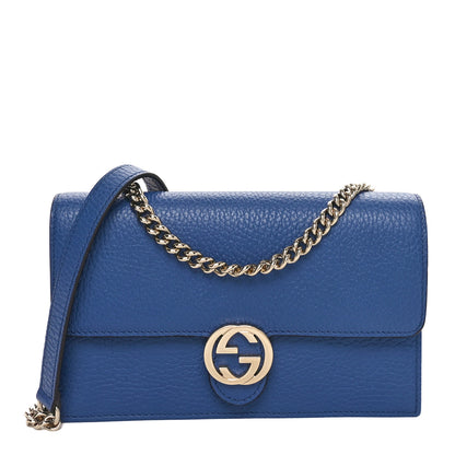 Gucci Dollar Calfskin Interlocking G Chain Wallet Caspian 1 of 10