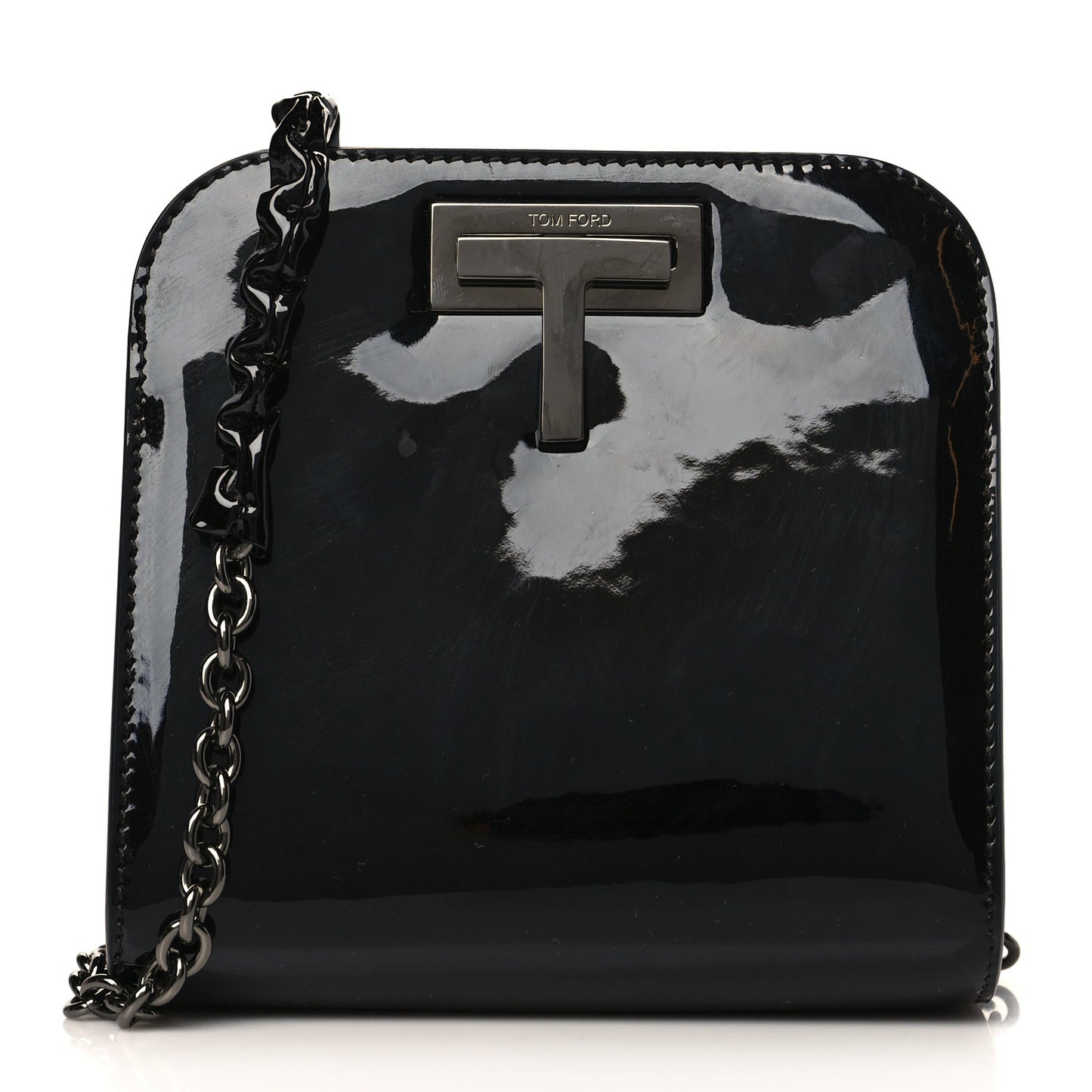 Patent Cosmo T Lock Chain Bag Black