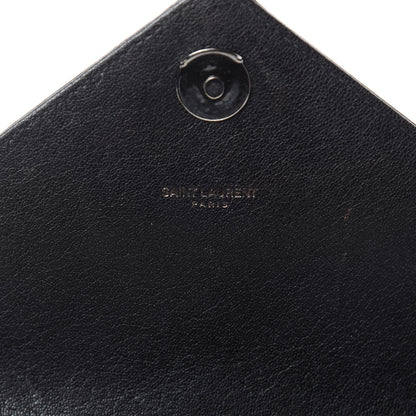 Saint Laurent Sheepskin Matelasse Chevron Monogram Medium College Bag Black 10 of 13