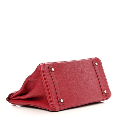 Hermes Taurillon Clemence Birkin 30 Rouge Garance 4 of 12