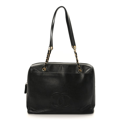 Chanel Caviar Large CC Shoulder Bag Black 1 of 9