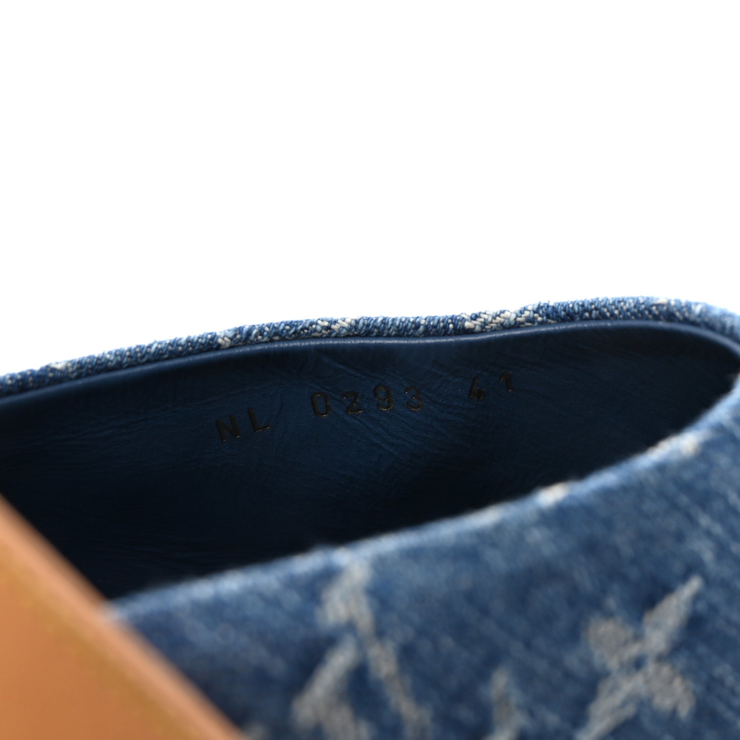 Monogram Denim Aspen Platform Clog Mules 41 Blue