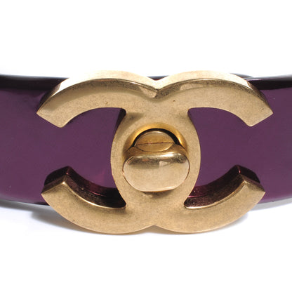 Chanel Patent Leather CC Logo Belt 75 30 Purple 3 of 6