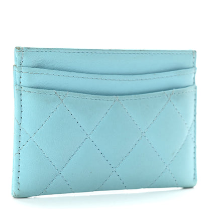 Chanel Lambskin Quilted Card Holder Light Blue 3 of 8