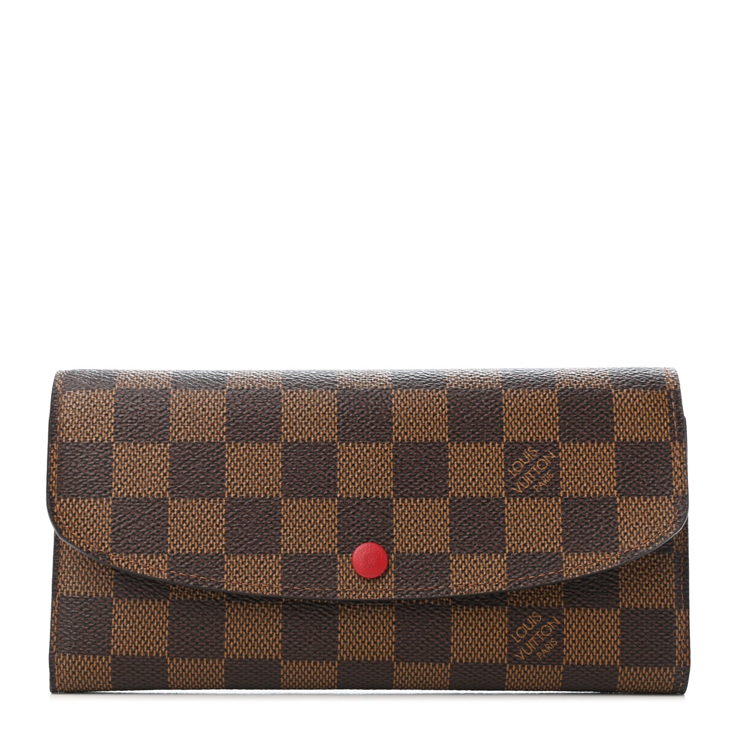 Louis Vuitton Damier Ebene Emilie Wallet Red 1 of 4