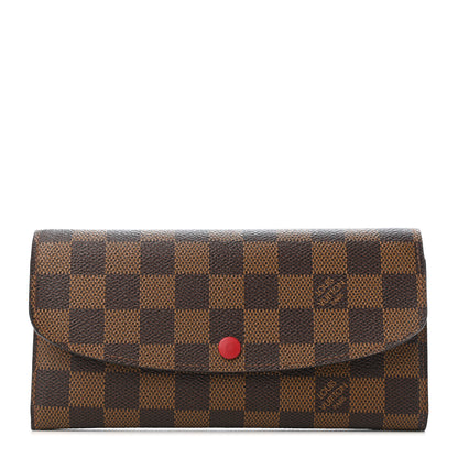 Louis Vuitton Damier Ebene Emilie Wallet Red 1 of 4
