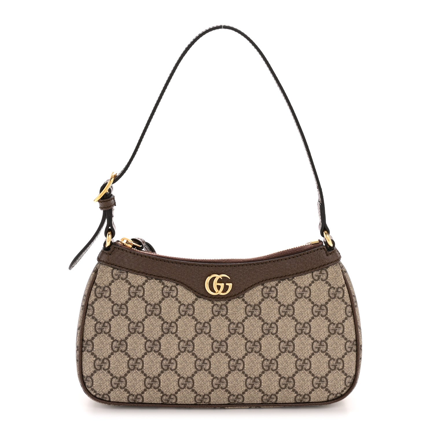 Gucci GG Supreme Monogram Textured Dollar Calfskin Small Ophidia Hobo Beige Ebony New Acero 1 of 12