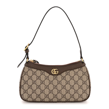 Gucci GG Supreme Monogram Textured Dollar Calfskin Small Ophidia Hobo Beige Ebony New Acero 1 of 12