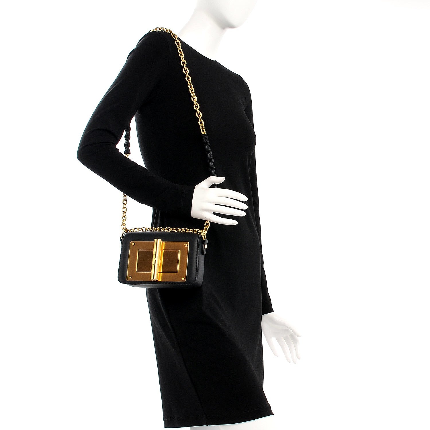 Tom Ford Calfskin Small Natalia Chain Bag Black 2 of 6