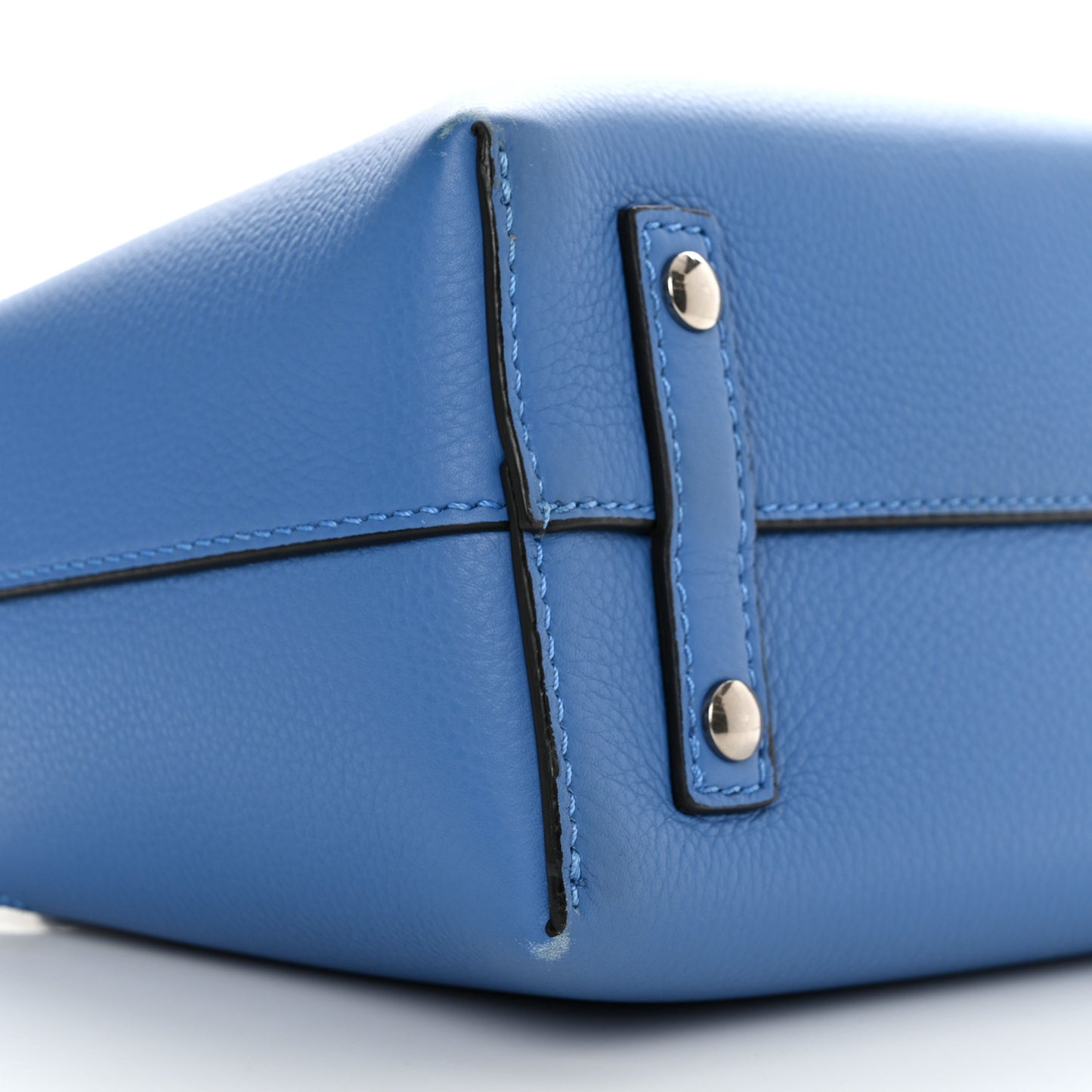 Grainy Calfskin Triple Stud Mini Belt Bag Blue White