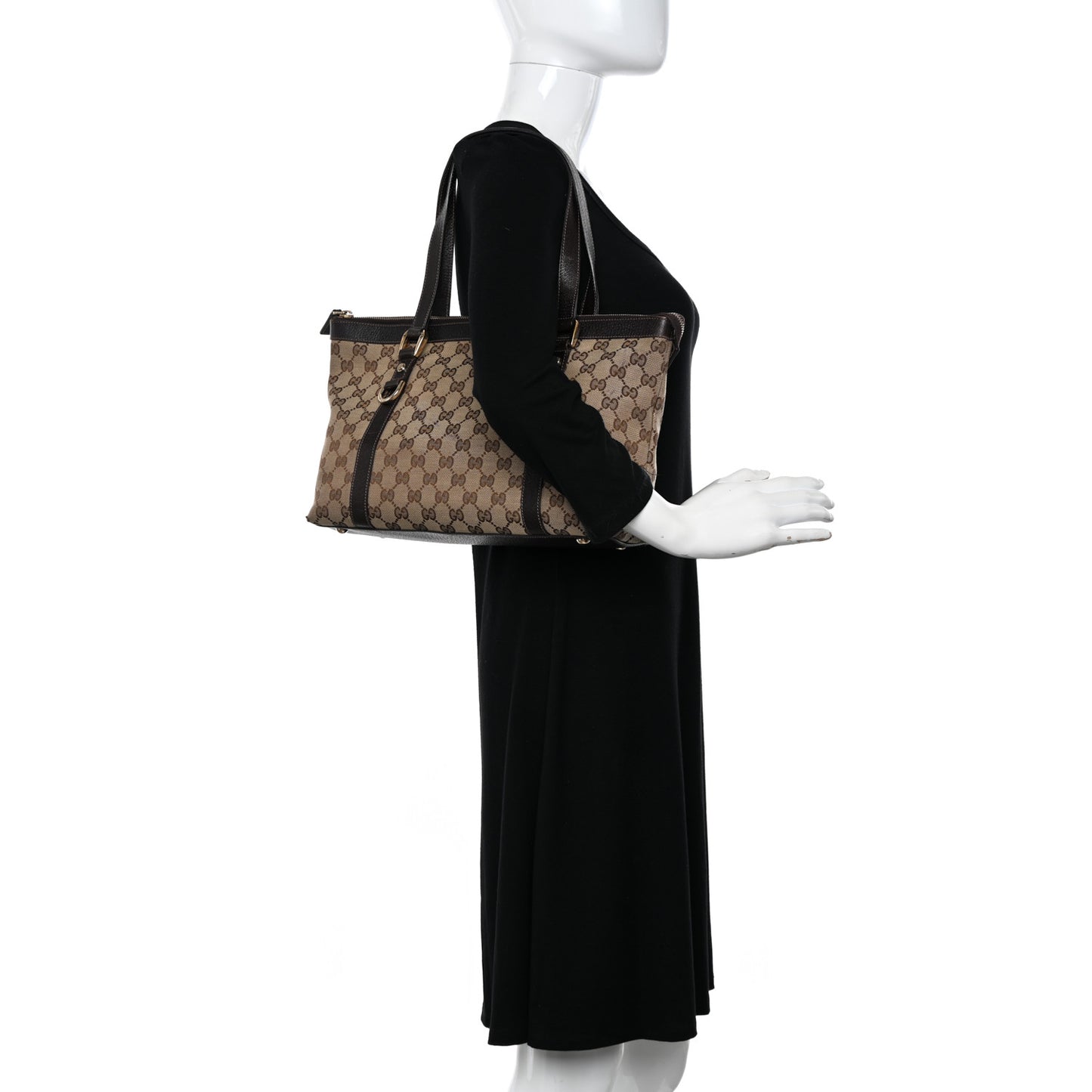 Monogram Medium Abbey Tote Dark Brown