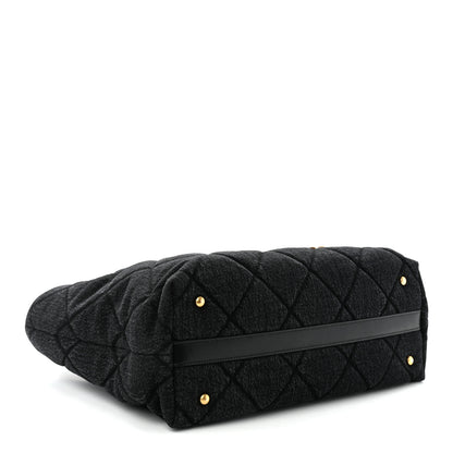 Chanel Denim Calfskin Quilted Small Deauville tote  Black 4 of 11