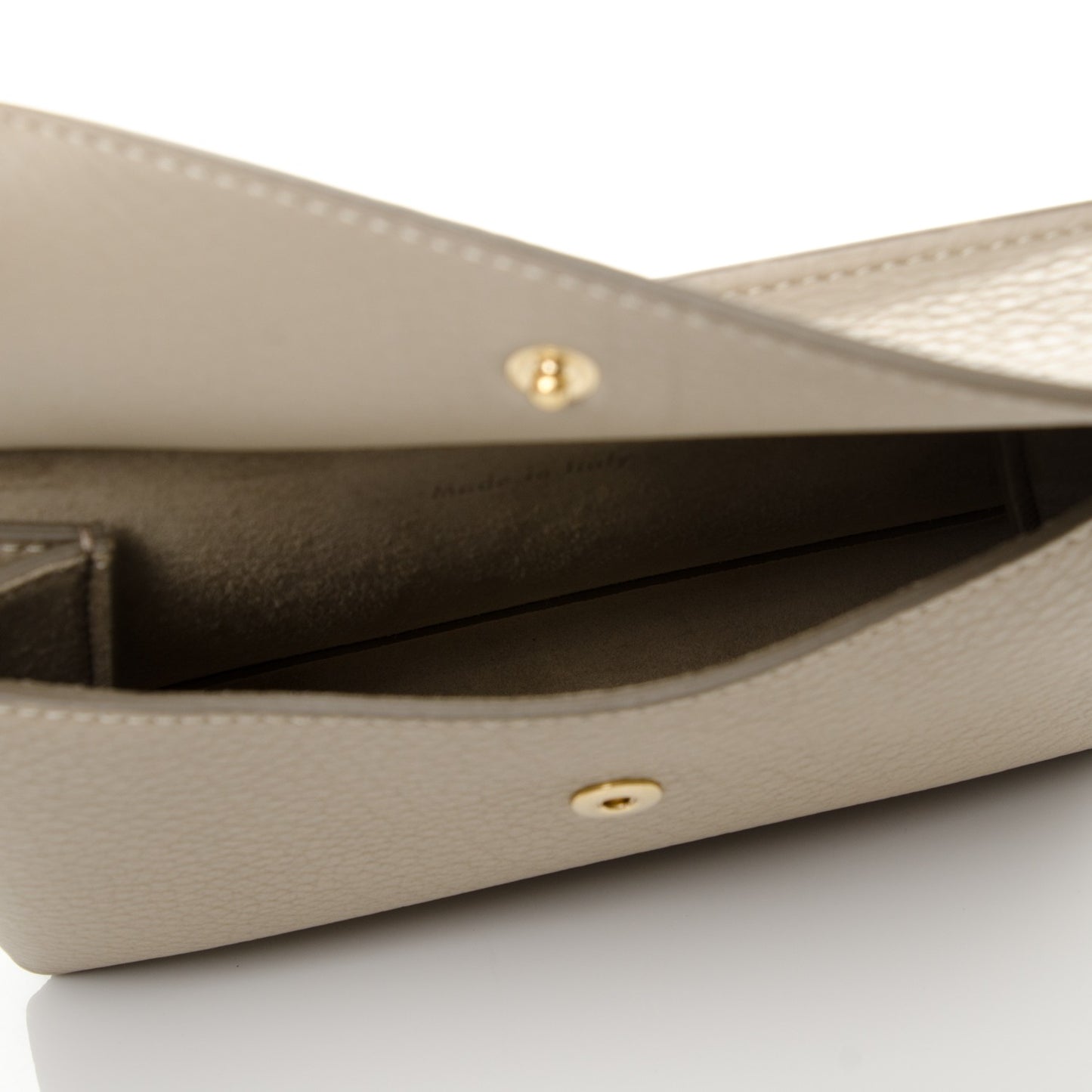 Crisped Calfskin Companion Pouch Light Taupe