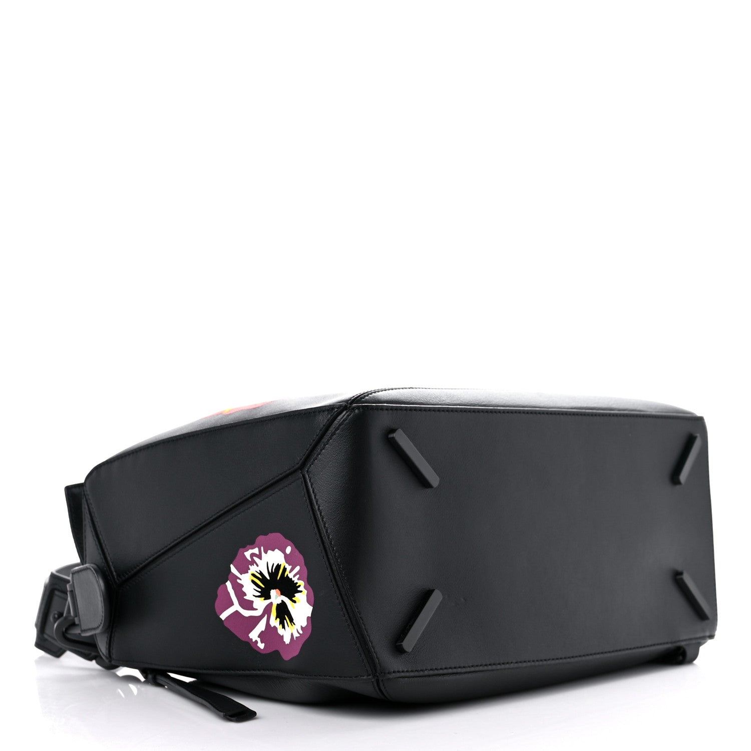 Loewe Calfskin Large Pansies Puzzle Bag Black 4 of 11