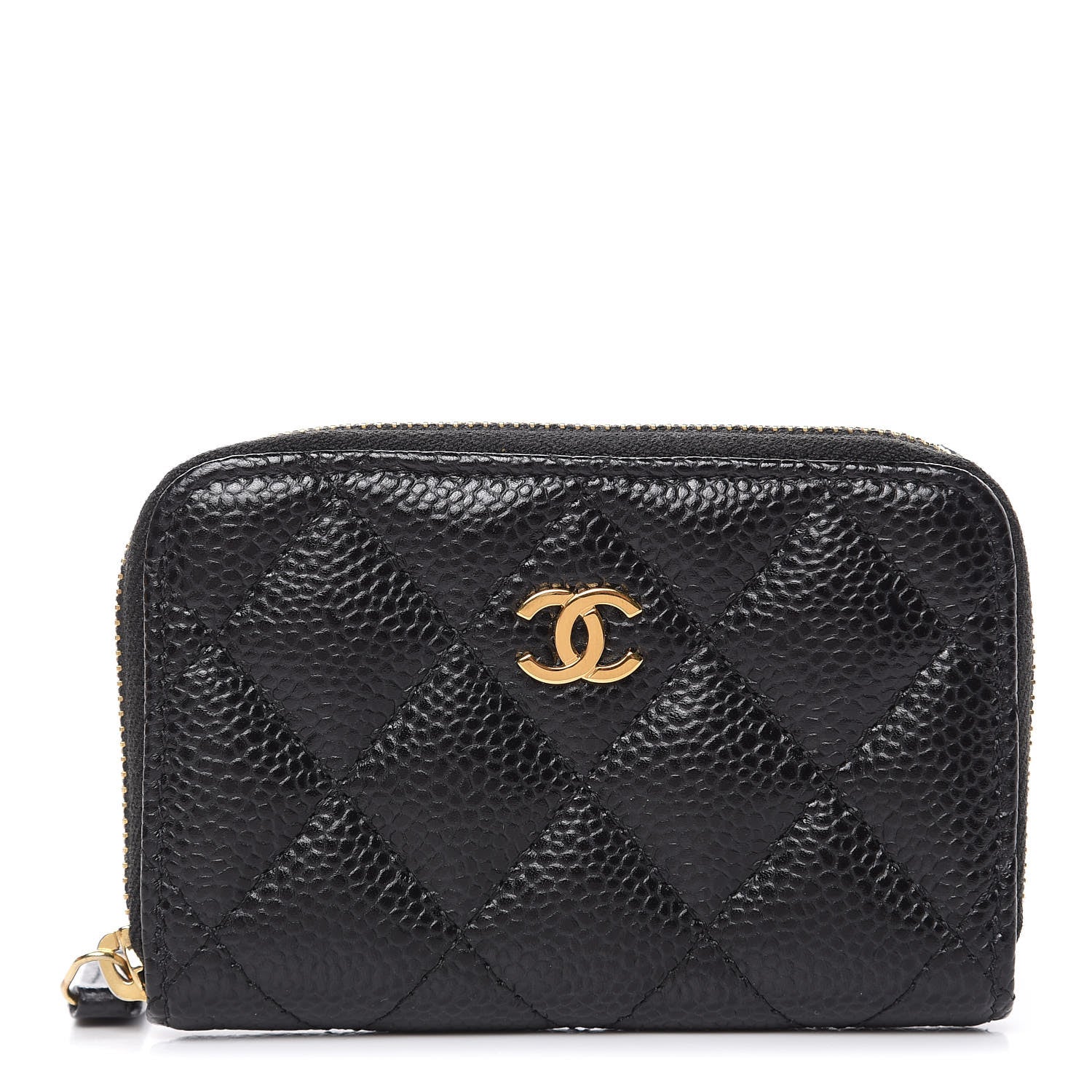 Chanel Caviar Quilted Zip Coin Purse Black 1 of 7