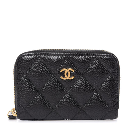 Chanel Caviar Quilted Zip Coin Purse Black 1 of 7